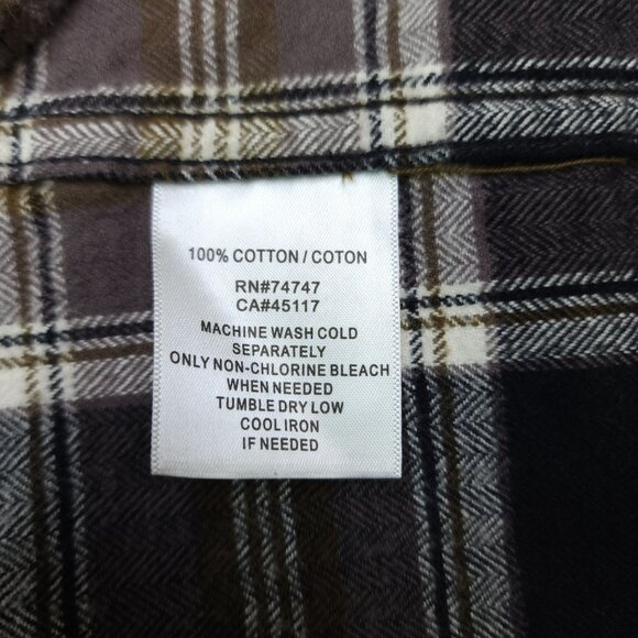 Red Head Mens Plaid Flannel Shirt 3XL Black & Brown Long Sleeve Button-Down Cott - Picture 5 of 9